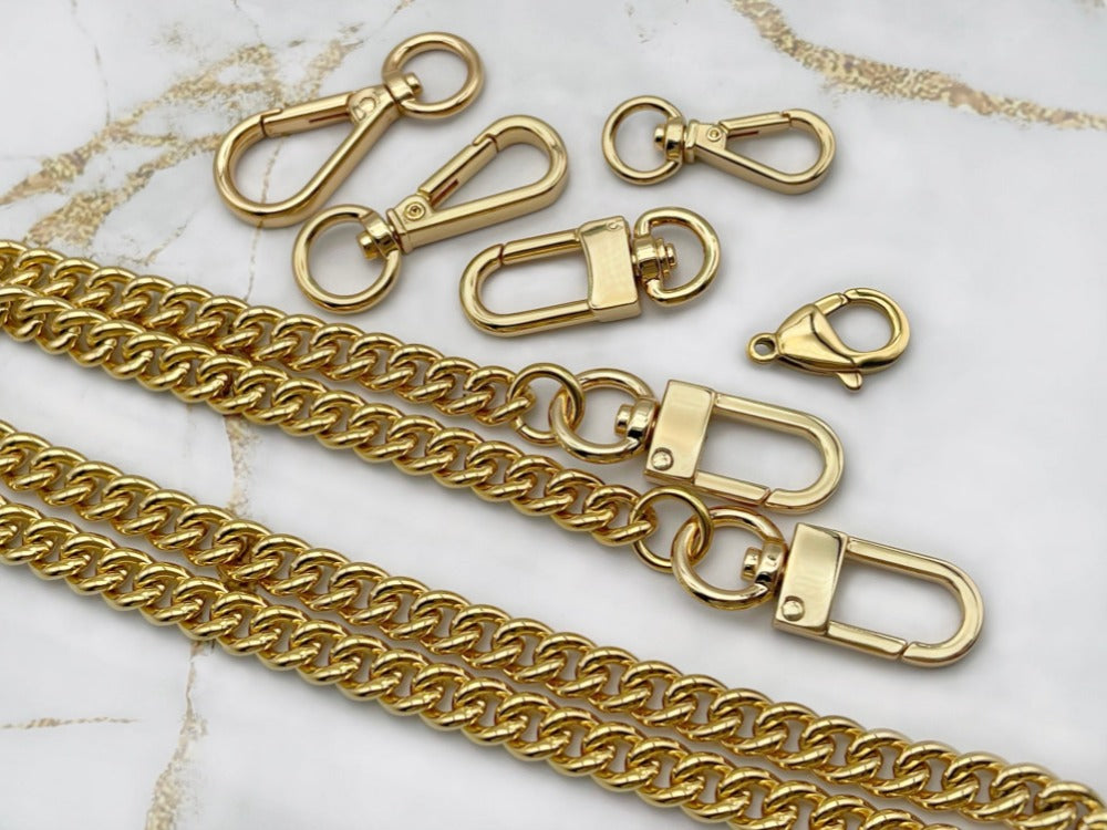 Gold Bag Chain, High-Quality Brass Chain Strap