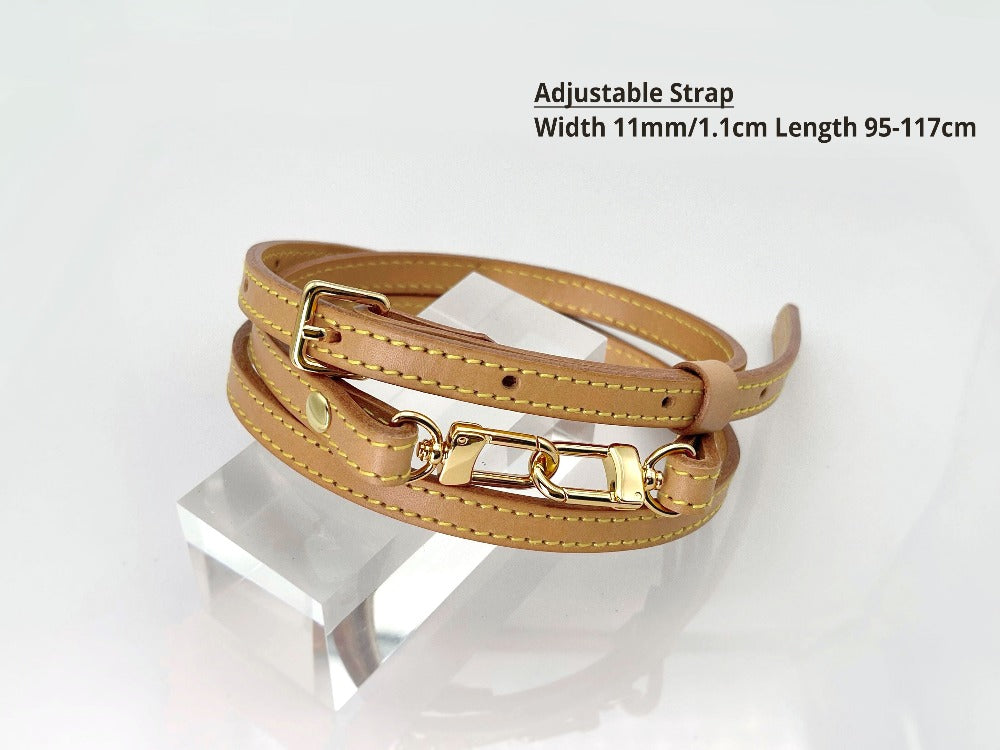 One Clip Shoulder / Crossbody Strap for Pochette Accessoires and More - 3 Colors, Natural Vachetta / 120cm / 47 (Medium Size)