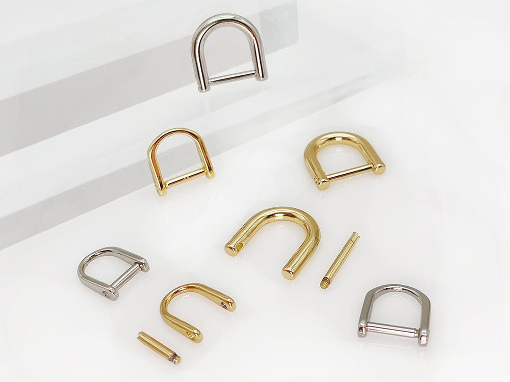  Gold D Rings for Purses,D-Ring with Screw for Crossbody Bag  Purse Craft,4 Sets (Interior-1.6cm)