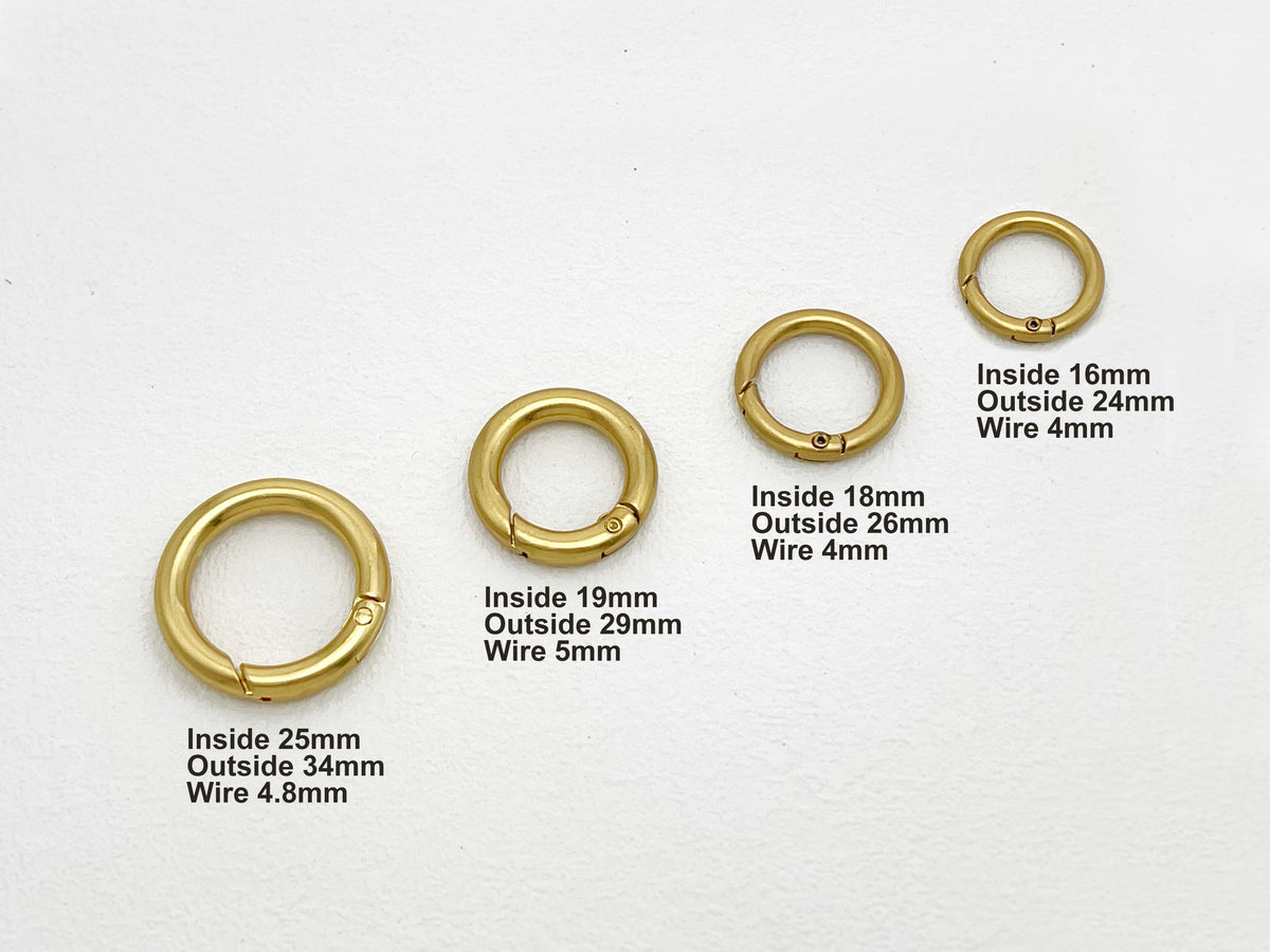 Matt Gold Spring Rings for Bag Straps and Conversions | Bag Accessories ...