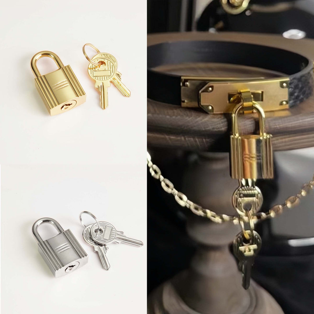 Replacement Padlock For Handbags - Gold/Silver Tone, Includes Key, Bag Accessory