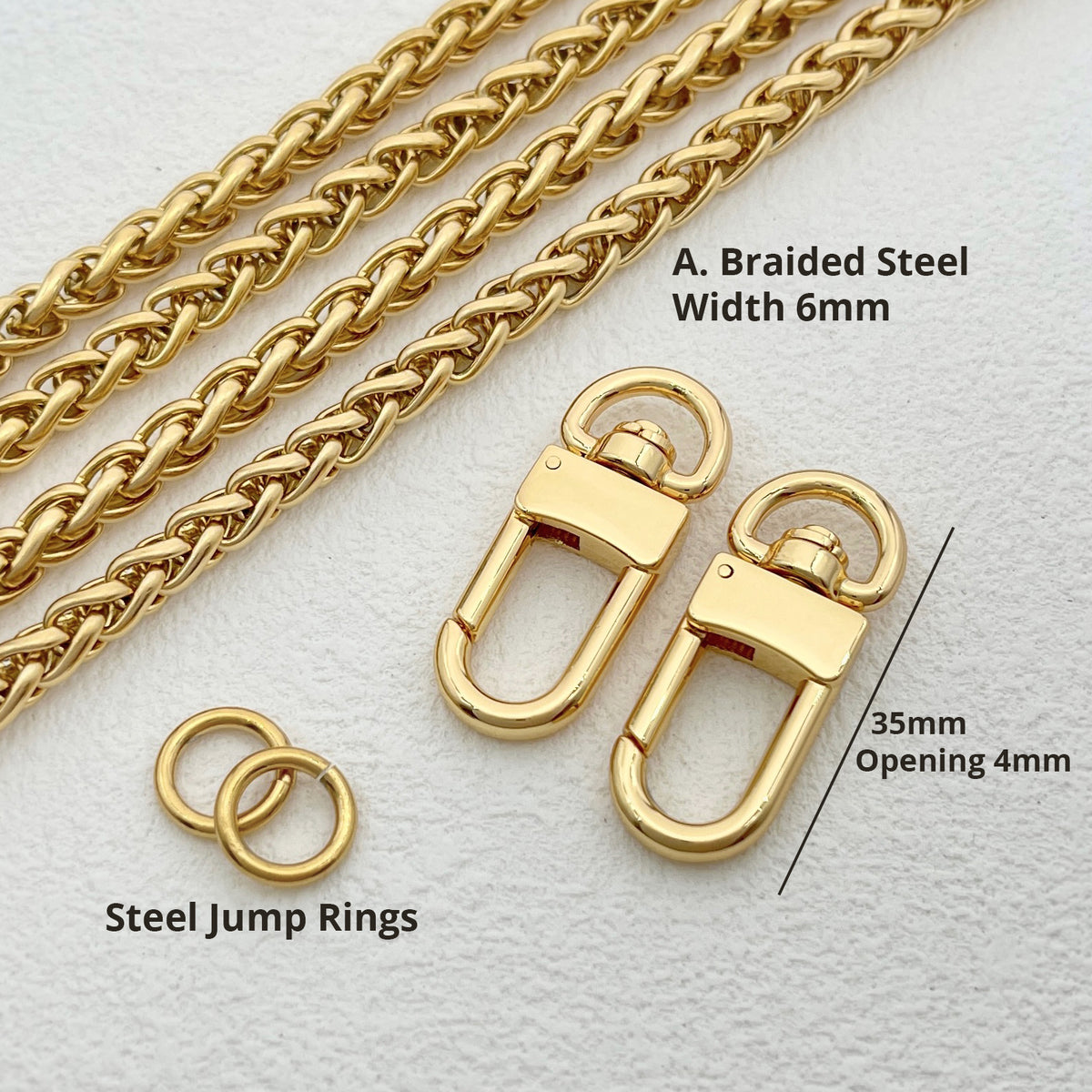Gold Bag Chain Strap DIY Kit - Create Your Own Bag Chain | L&S LEATHER