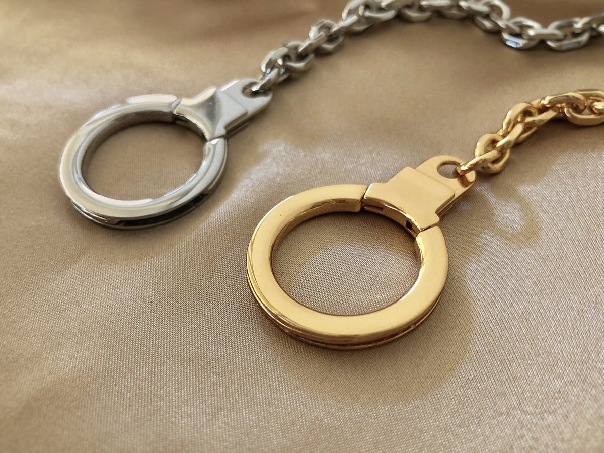 Accessory Rings Chain Handbag Accessory - Polished Metal Ring with Chain – L&S LEATHER