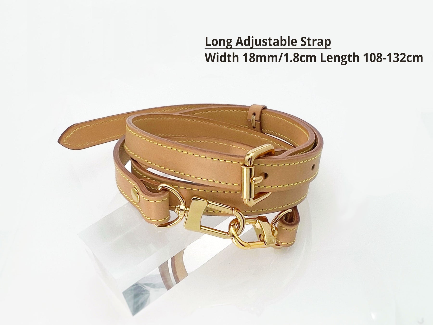 Dark Brown & Golden Honey Strap 1 Wide Adjustable Shoulder to Crossbody  Length for LV Monogram, Damier Ebene, Etc 