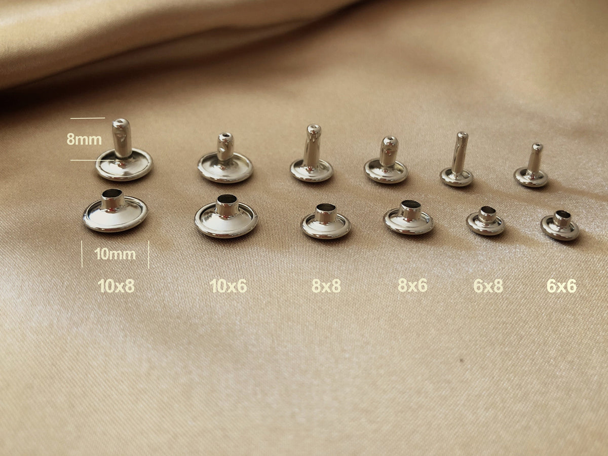 Brass Double Cap Rivets, High Quality Anti-rust, Metal Studs in Silver ...