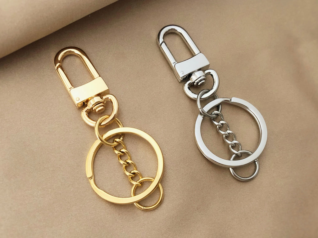 Swivel Clip With Keyring, Polished Lobster Clasp, Stainless Steel