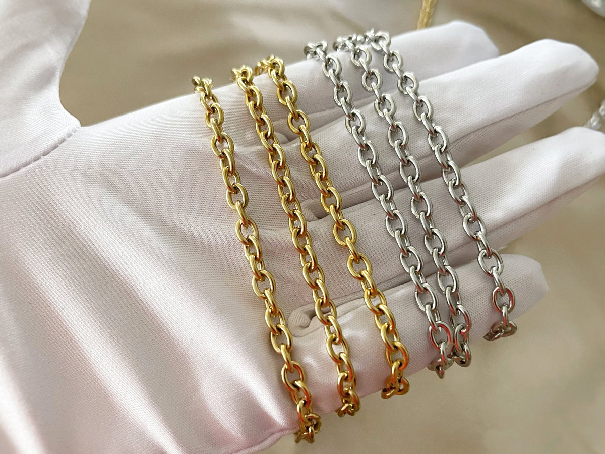 STEEL O CHAIN, 4.5mm 6mm Width Stainless Steel Diy Jewelry, Necklace C ...