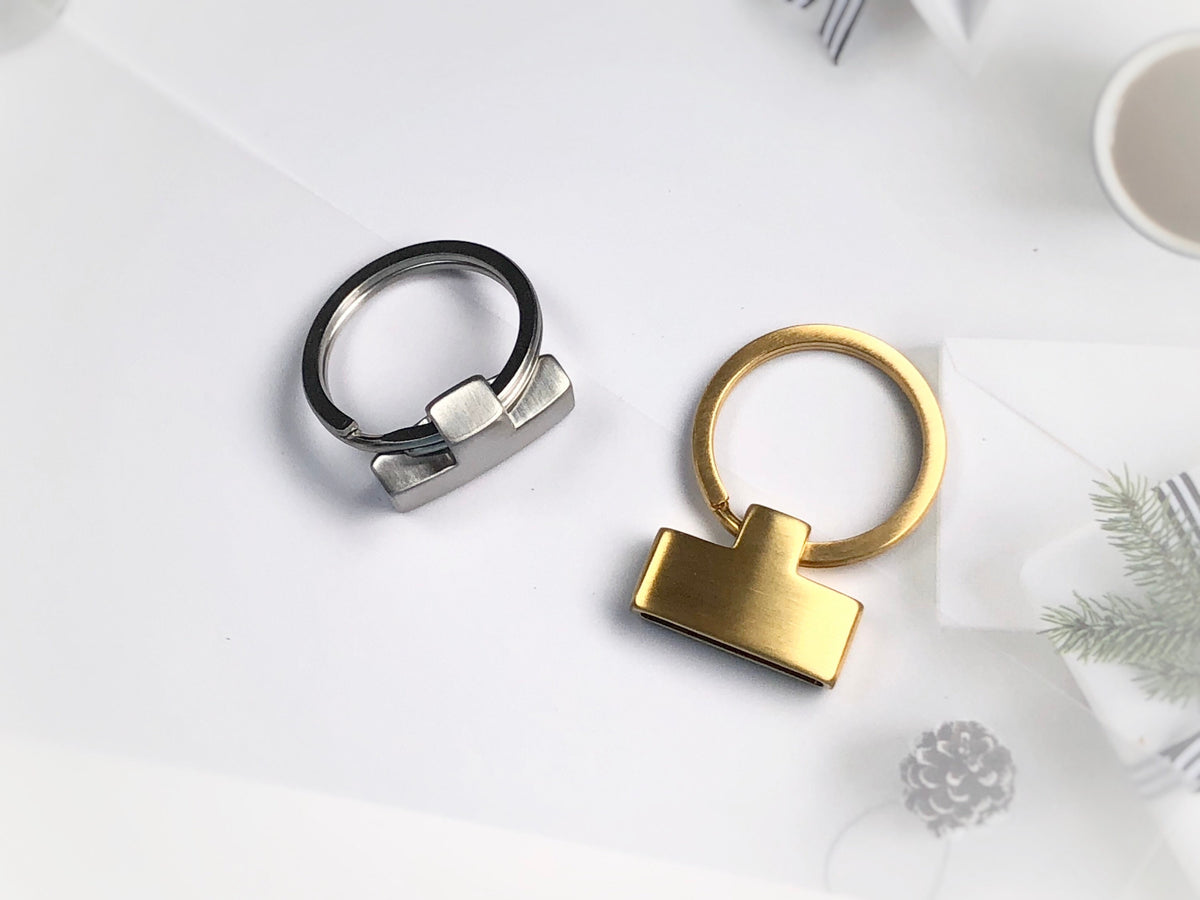 Stainless Steel KeyChain Holder with Split Ring Matte, DIY Keyring, Ke ...