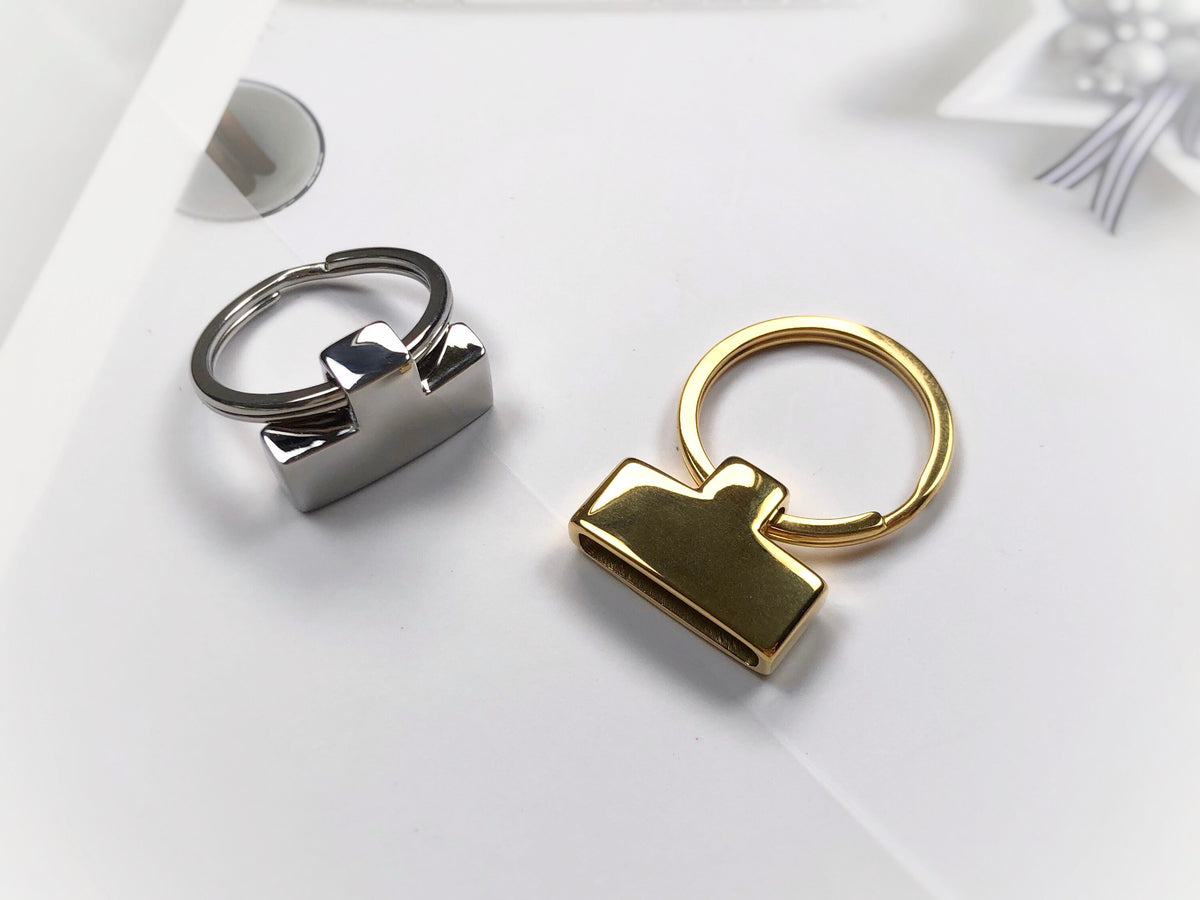 Stainless Steel Keyring Holder with Split Ring POLISHED, Key Chain, Ke ...