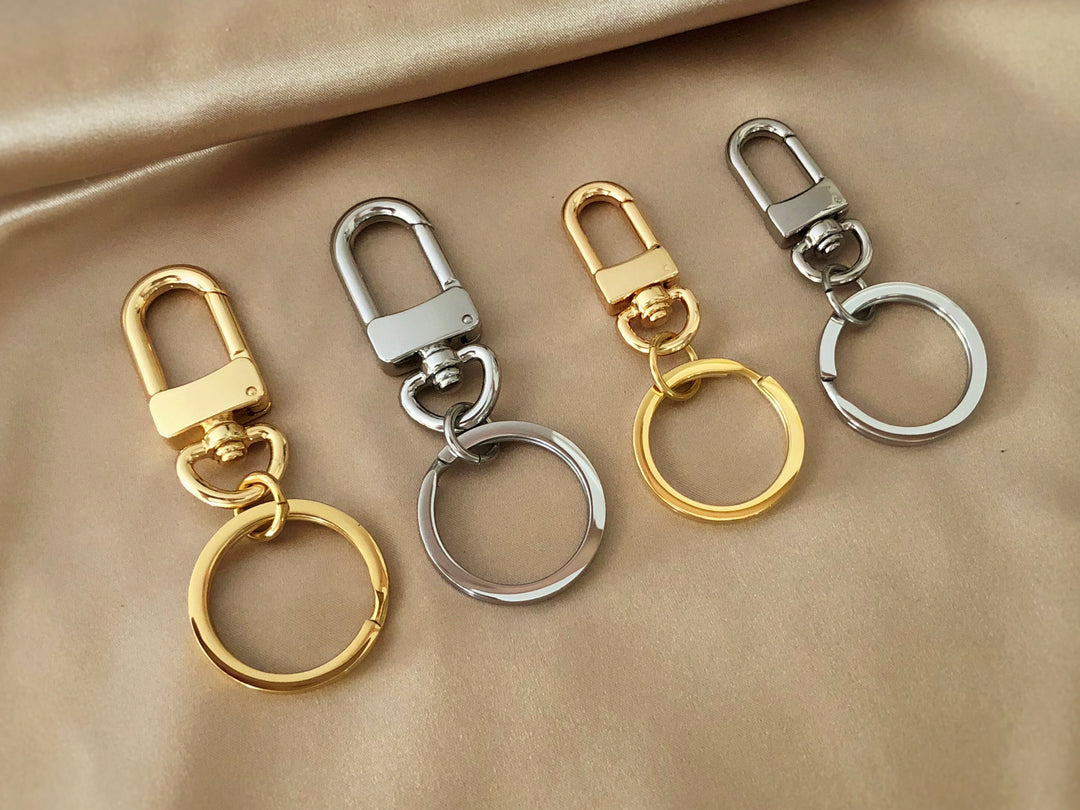 Key Ring: Polished Lobster Clasp Swivel Clip in Stainless Steel